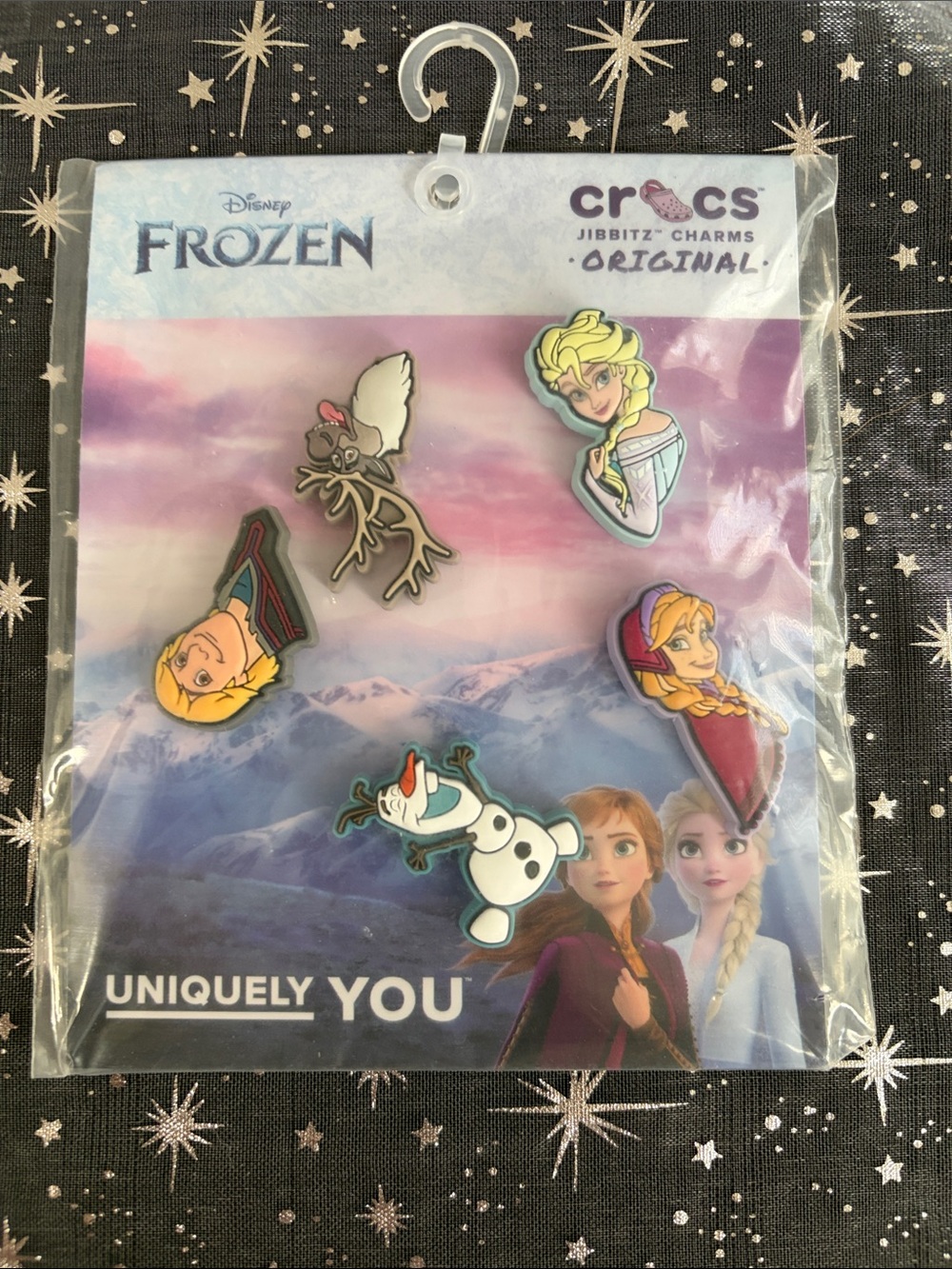 Jibbitz Frozen Charms Pack - Purple, Blue, White, Yellow, Red
